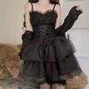 Готическая Лолита Платье Бюстье Болеро Юбка Mine Косплей Выше Колена Черный Комплект [Lady Lazy] 3 предмета (L)