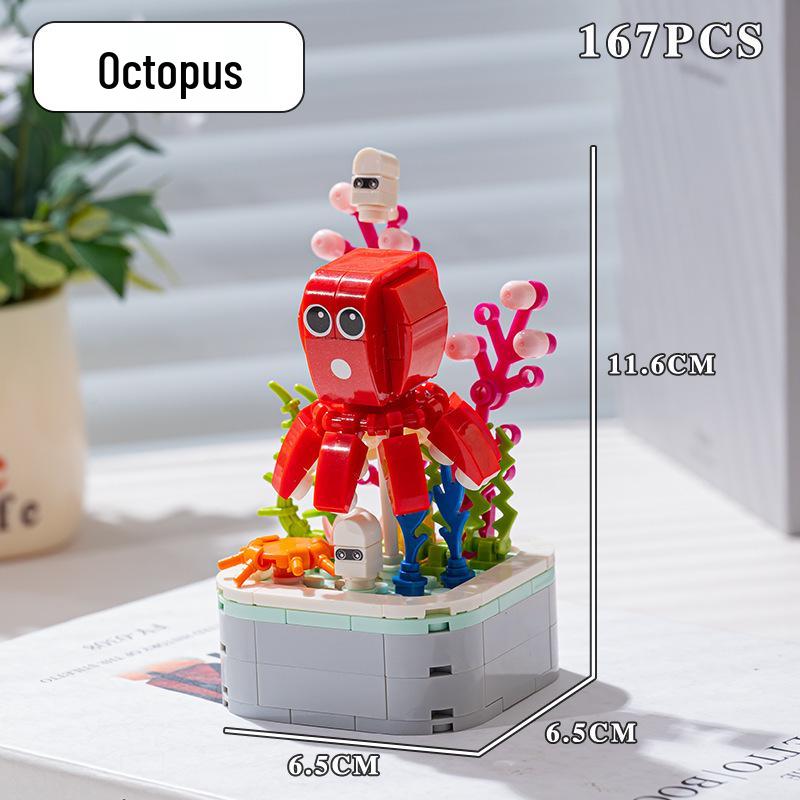 Совместимые с Lego Строительные блоки «Насекомые и животные»: Развивающая игрушка для сборки цветов и праздничный подарок для настольных украшений детей