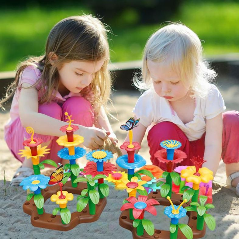 Large building blocks flowers garden bouquet children creative set xxl