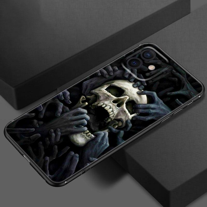 Чехол для телефона «Сатанинский страшный череп» для Apple iPhone 13 12 Mini 11 Pro XS Max X XR 8 7 6S 6 Plus SE 2020 5S 5, мягкий черный чехол из ТПУ