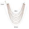 Gold Tassel Necklace Earrings Set Women's Multi-layer Jewelry Dress Fashion Accessories