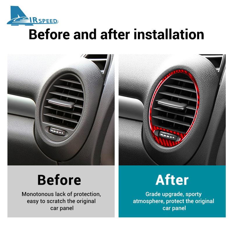 For Mercedes Benz SLK R171 2004 2005 2006 2007 2008 2009 2010 Side Air Vents Accessories Real Soft Carbon Fiber Trim Sticker