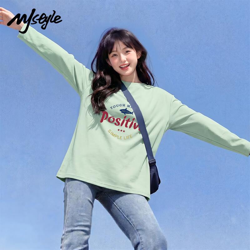 MJ STYLE Women's Cotton Graphic Long Sleeve T-Shirt