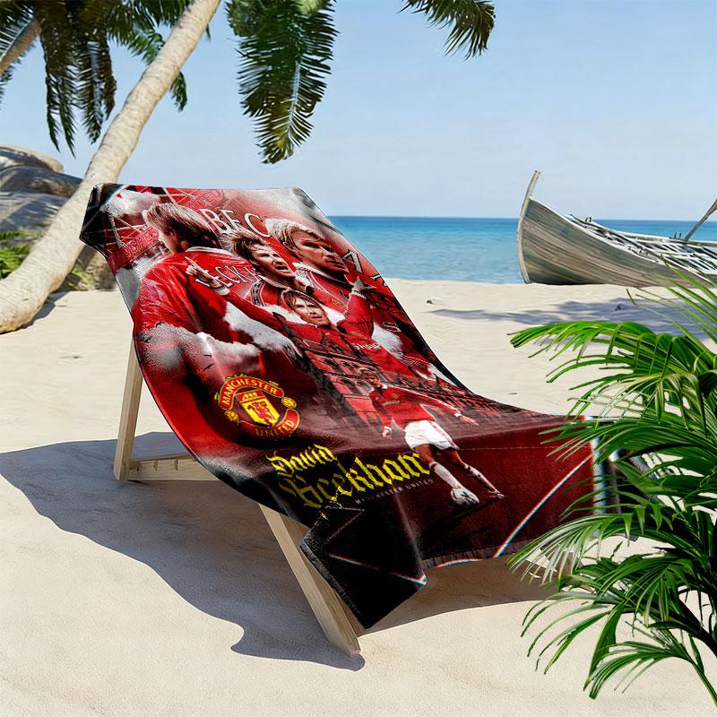 ManUtd Print Beach Towel, Large Soft Quick Dry Towel for Beach Camping Swimming