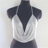 Shining Sequins, Bright Diamonds, Nightclub Style, Sexy, Metal Chain, Neck Hanging V-neck, Backless Top, Tank Top, Sexy Look