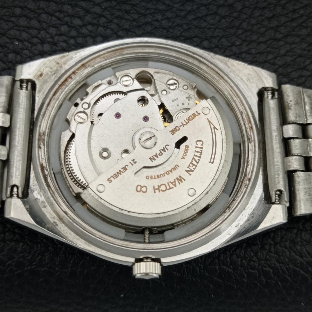 ОРИГИНАЛЬНЫЕ ВИНТАЖНЫЕ АВТОМАТИЧЕСКИЕ ЧАСЫ CITIZEN 8200 ЯПОНИЯ МУЖСКИЕ ЗЕЛЕНЫЙ ЦИФЕРБЛАТ a709314-1