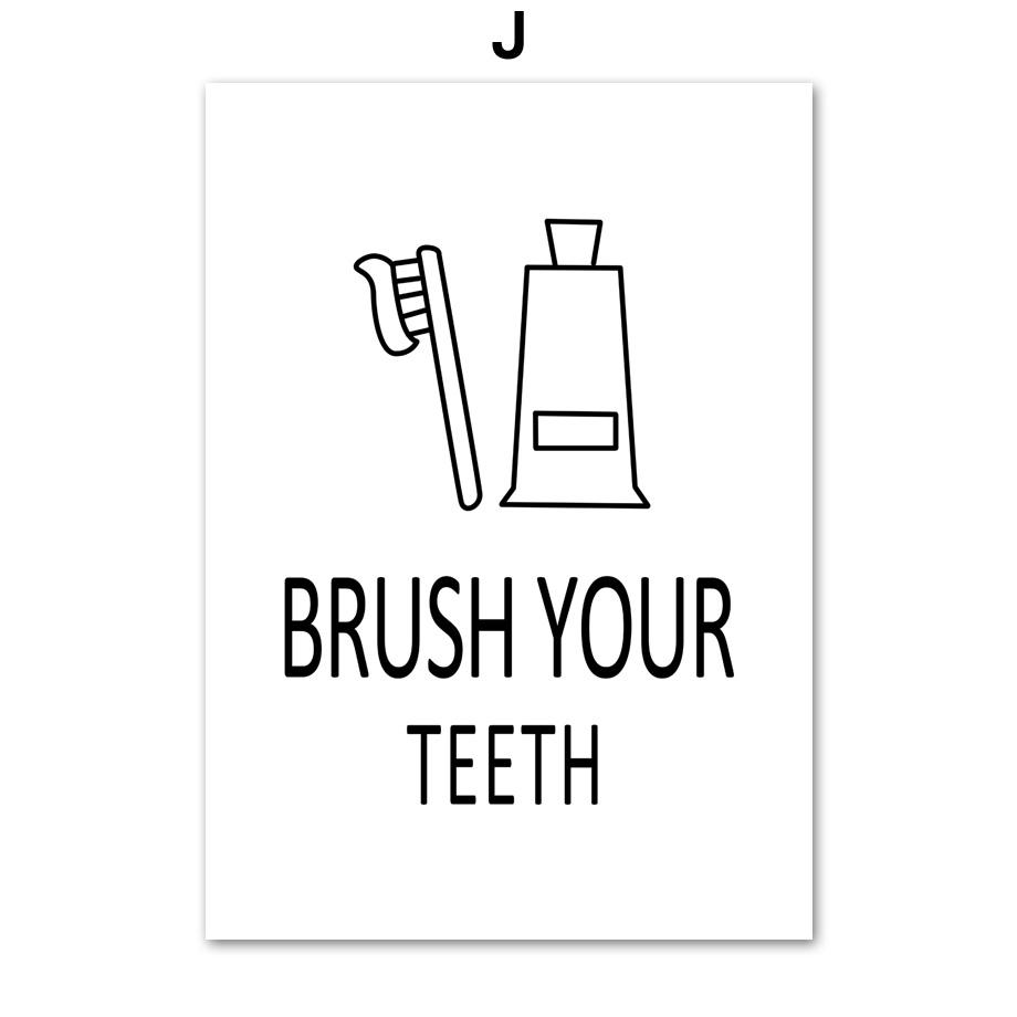 Забавная цитата, щетка для туалетной бумаги, зубы, ванна, настенная живопись на холсте, постеры на скандинавскую тему и принты, настенные панно для декора ванной комнаты