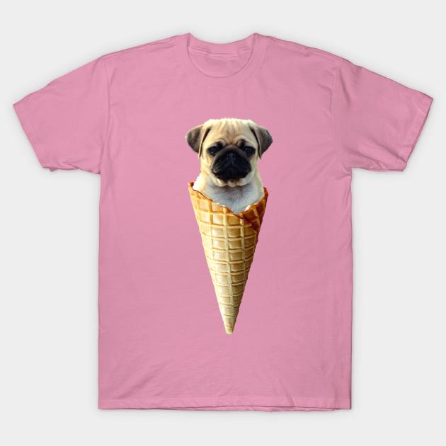 T Shirt Women Real Ice Cream Pug Harajuku Print Kawaii Tshirt Summer Short Sleeve Female T-Shirt Top Tee