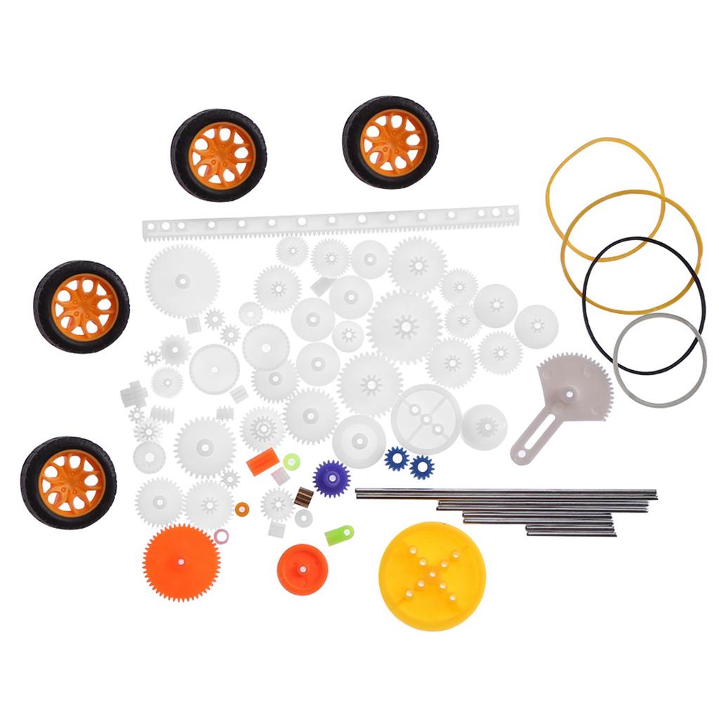78 шт. Пластиковые шестерни, шкивы, ремень, червячная рейка, наборы шестерен, вал, ремень, набор для самостоятельного изготовления, аксессуары