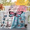 1pc Butterfly Love Outdoor Flannel Blanket Soft Warm All-Season Throw for Sofa Bed Car Camping Office, Cozy Gift Idea1265S
