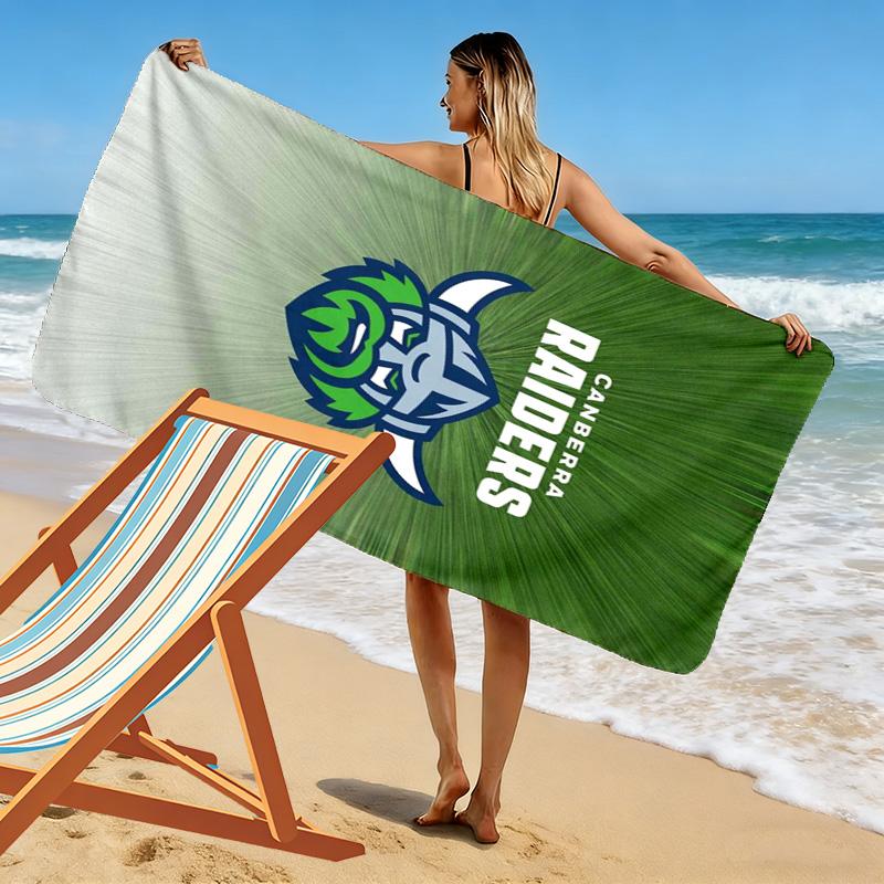 Canberra Raiders Logo Print Beach Towel, Large Soft Quick Dry Towel for Beach Camping Swimming