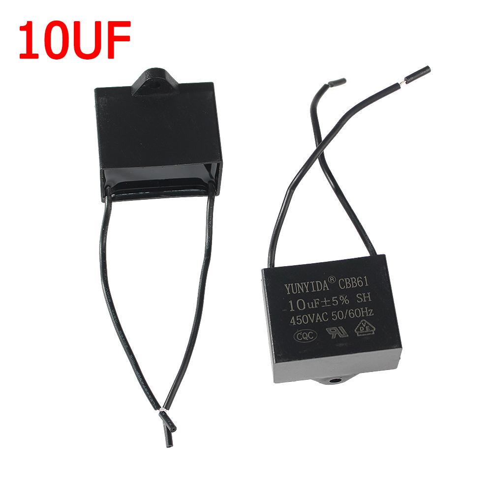 3pcs CBB61 450V Fan Capacitor 0.8/1/1.2/1.5/1.8/2/2.5/3/3.5/4/4.5/5/6/7/8/10 UF Ceiling Fan Motor Run Rectangle Capacitors Kit