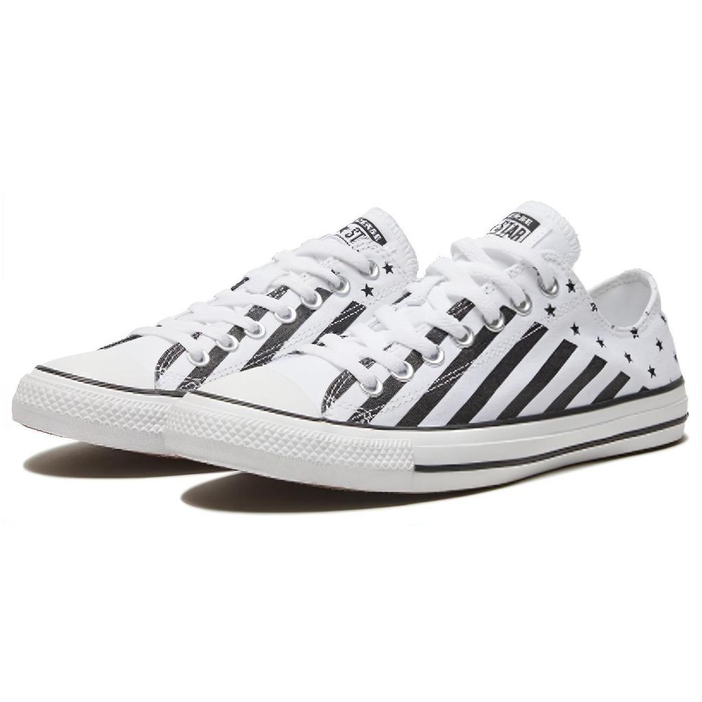 Converse Chuck Taylor All Star Удобные низкие парусиновые кеды Унисекс Черные Белые 167837C