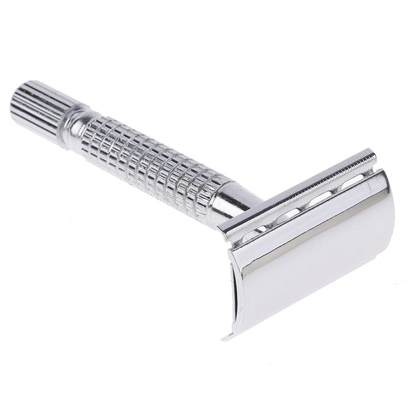 Men Shaver Steel Handle Razor Razor Shaver Double Edges Manual Shaver With Blade