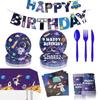 Astronaut Party Tableware Set: Cups, Cutlery & Tablecloth for Birthday Celebrations