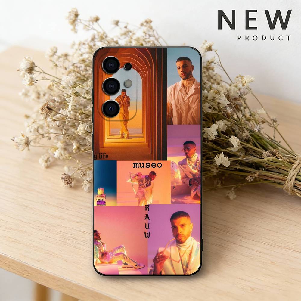 Чехол для телефона Singer R-Rauw Alejandro для Samsung S26,25,24,23,22,30,21,10,9,Ultra,Plus,Lite Черный Мягкий Чехол