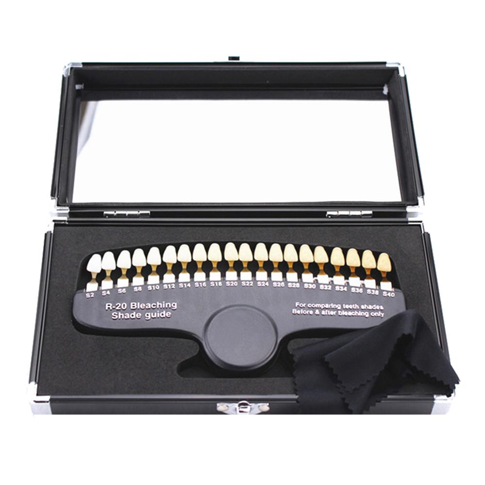 NICEDEN 20 Colors 3D Shade Guide Tooth Shade Chart Board Color Comparator Teeth Whitening Set Bleaching Dental Plate