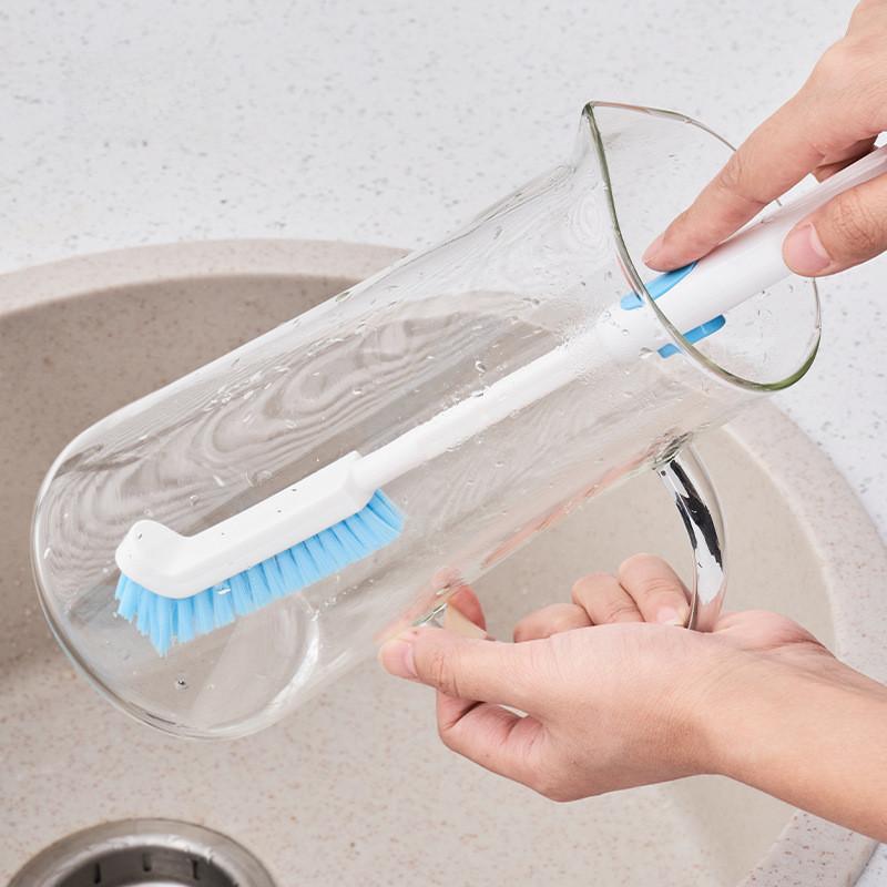 Plastic Long Handle Right Angle Cleaning Brush For Cup Bottle Scrubber