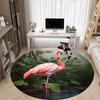 1pcFlamingo Jungle Office Round Area Rug, Indoor Mat Suitable ForOffice, Under Office Chairs Bedroom Living Room Home Decor, Room Deco 051
