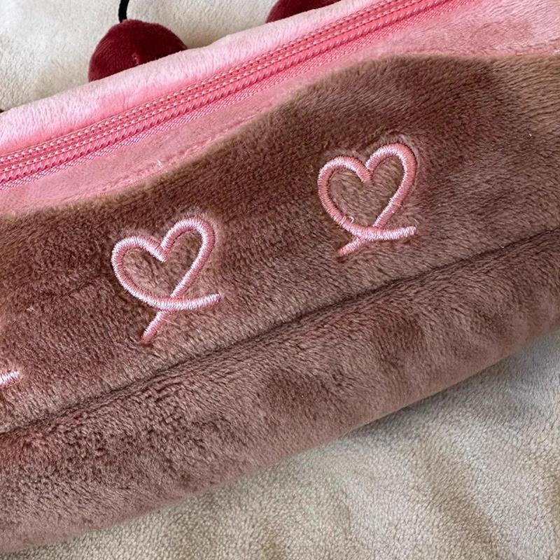 Милая плюшевая сумка для ручек Cherry Cake Изысканное хранилище Большая емкость