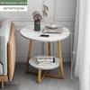 Modern Round Coffee Table: Elegant Small Side Table for Living Room or Balcony