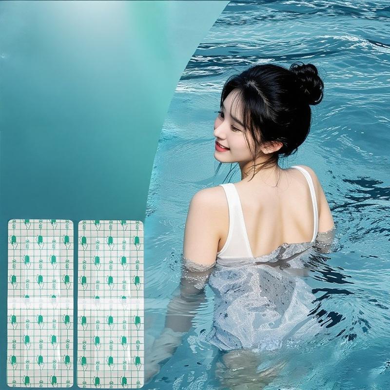 Прямоугольные гигиенические вкладыши из ПУ для купальников, водонепроницаемые, с клейким слоем, для женщин и девочек, защитные, для плавания, личные патчи
