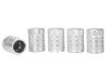 Valve Caps, Aluminum with Threaded Plastic Insert, 5 Pcs., Silver