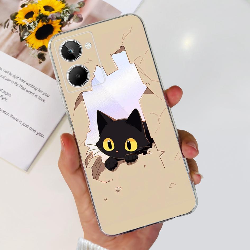 Чехол для Realme 10 RMX3630 Задняя крышка Милый мультяшный панда Тонкий мягкий прозрачный силиконовый чехол для телефона Для Realme 10 Pro Plus RMX3687 Capa