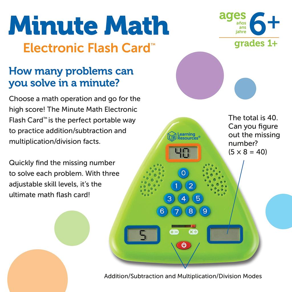 Learning Resources Math Materials Electronic Flash Cards LER6965