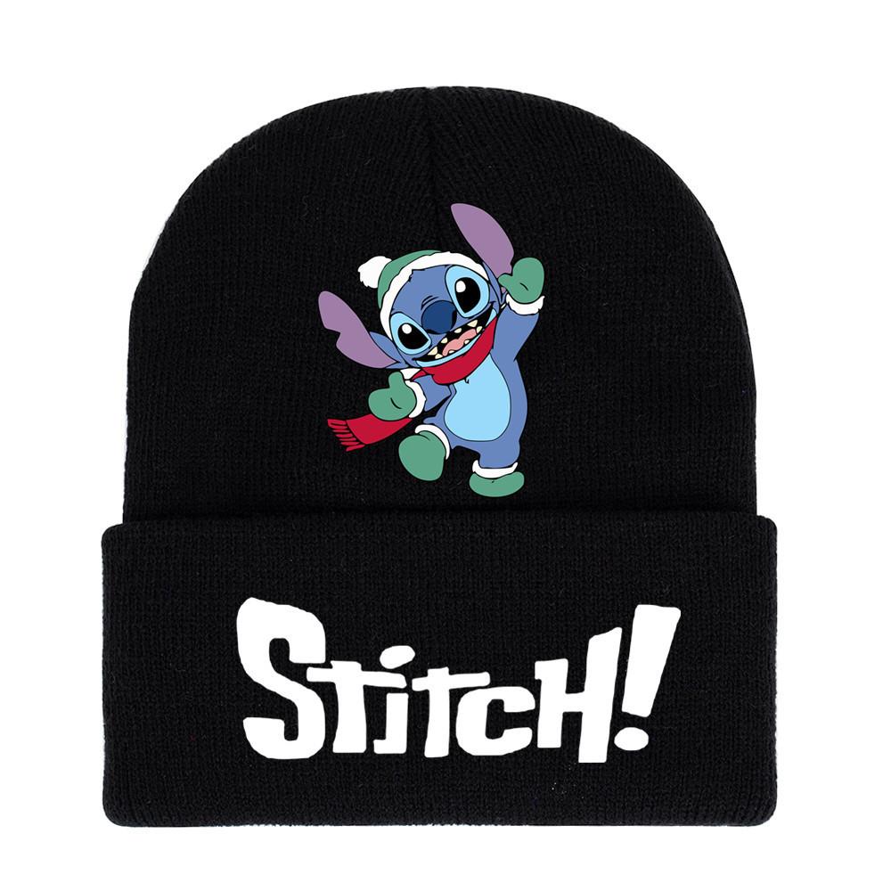 Disney Stitch Knit Beanie Winter Hat With Rolled Brim For Christmas Gifts Adults