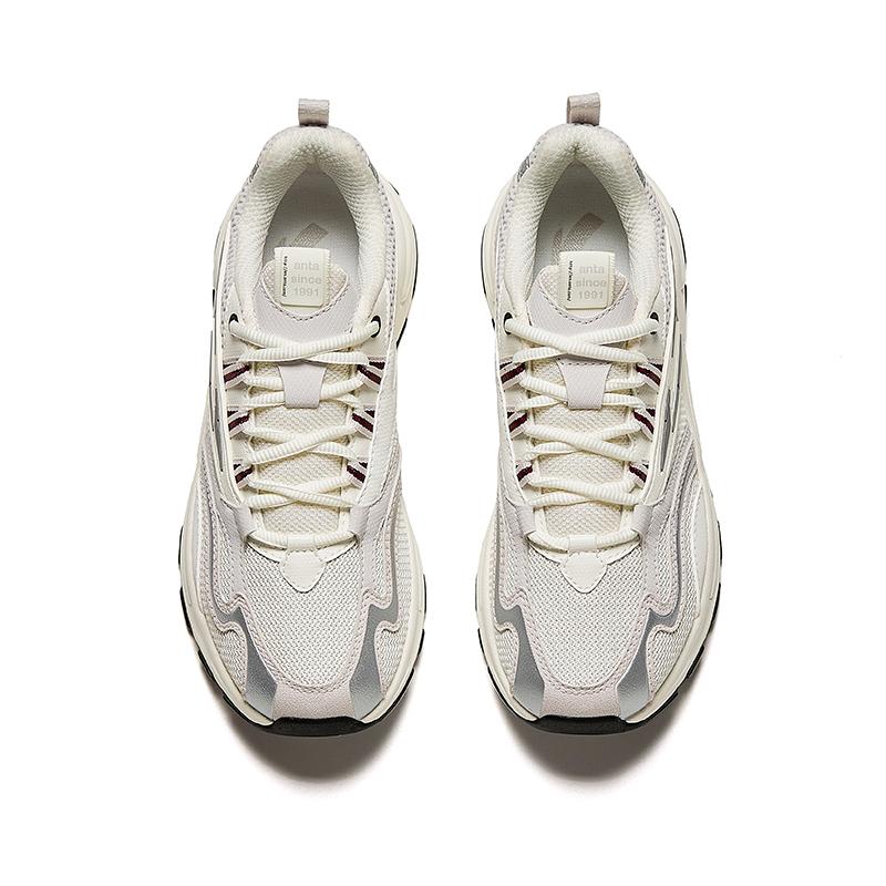 Anta Millennium Shock Absorbing Wear Resistant Low Top Casual Shoes Women Shoes White Gray 922418881-1