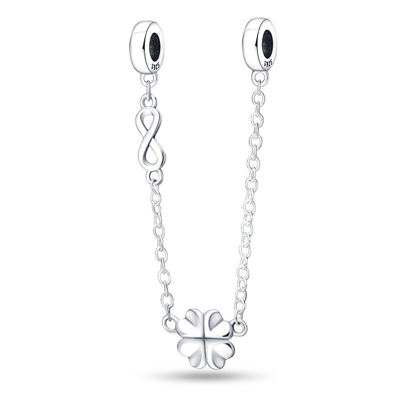 New 925 Silver Color Evil Eye Stars Moon Butterfly Cat Safety Chains Charms Beads Fit Diy 925 Bracelets DIY Jewelry