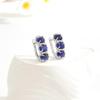 925 Sterling Silver Natural Filled Glass Sapphire Earrings Light Luxury Precious Lady Anniversary Engagement Jewelry Gift