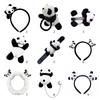 Cartoon Panda Hair Hoop Headband Furry Hairpin Scrunchie Barrette Alloy Brooch Styling Accessories for Women Girls