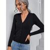 Women's Fashion Long Sleeve Casual Knit Sweater Solid Button Front Cardigan