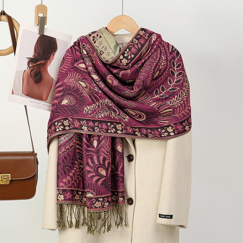 Кашемировый шарф с узором пейсли для женщин, шали-пашмины с кисточками, хиджаб, повязка на голову, женские зимние шарфы, фуляр, буфанда