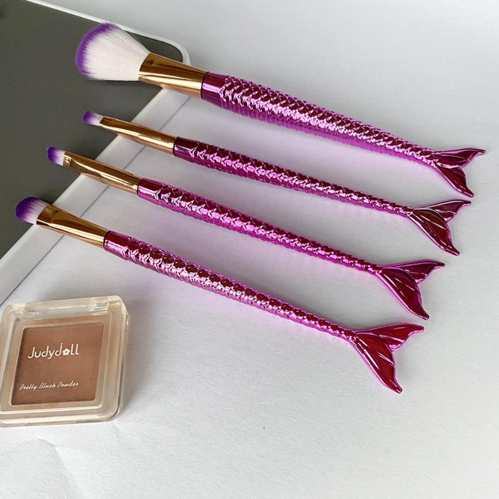 4pcs/set Soft Fiber Mermaid makeup brush Eye Shadow Brush Cosmetic Brush Kit Women
