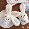 Soft Plush Rabbit Keychain Cute Long-eared Rabbit Pendant Girly Stuffed Keyring  Women