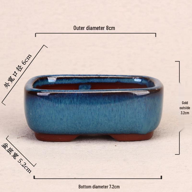 Zisha Ceramic Palm-Sized Succulent Pot for Living Room or Office, Breathable Bonsai Planter