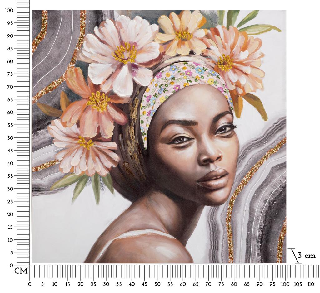 Handmade Wall Painting Naomi -A- Cm 100X3X100