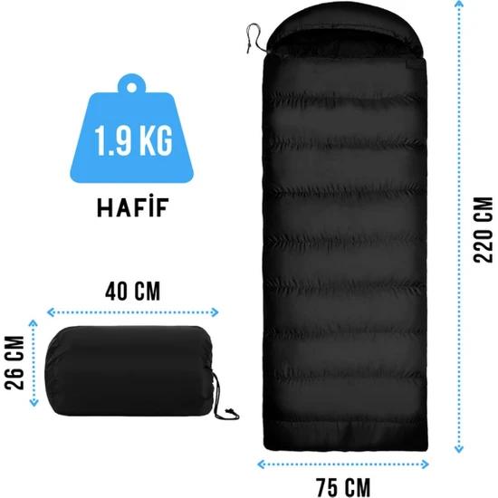 Sleeping Bag -15 Degrees Camping Outdoor Carrying Bag Hooded Water Resistant 220*75CM