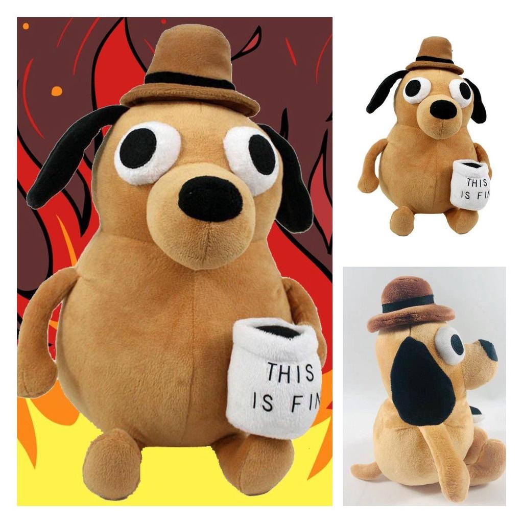 This Is Fine Dog Plush Toy Perfect Christmas And Birthday Gift For Kids And Dog Lovers
