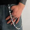 SHIXIN Hip Hop Colorful Rhinestone Round Ball Pants Chain Men Women Rock Layed Beads Jeans Waist Chain Unisex Y2K Street Jewelry