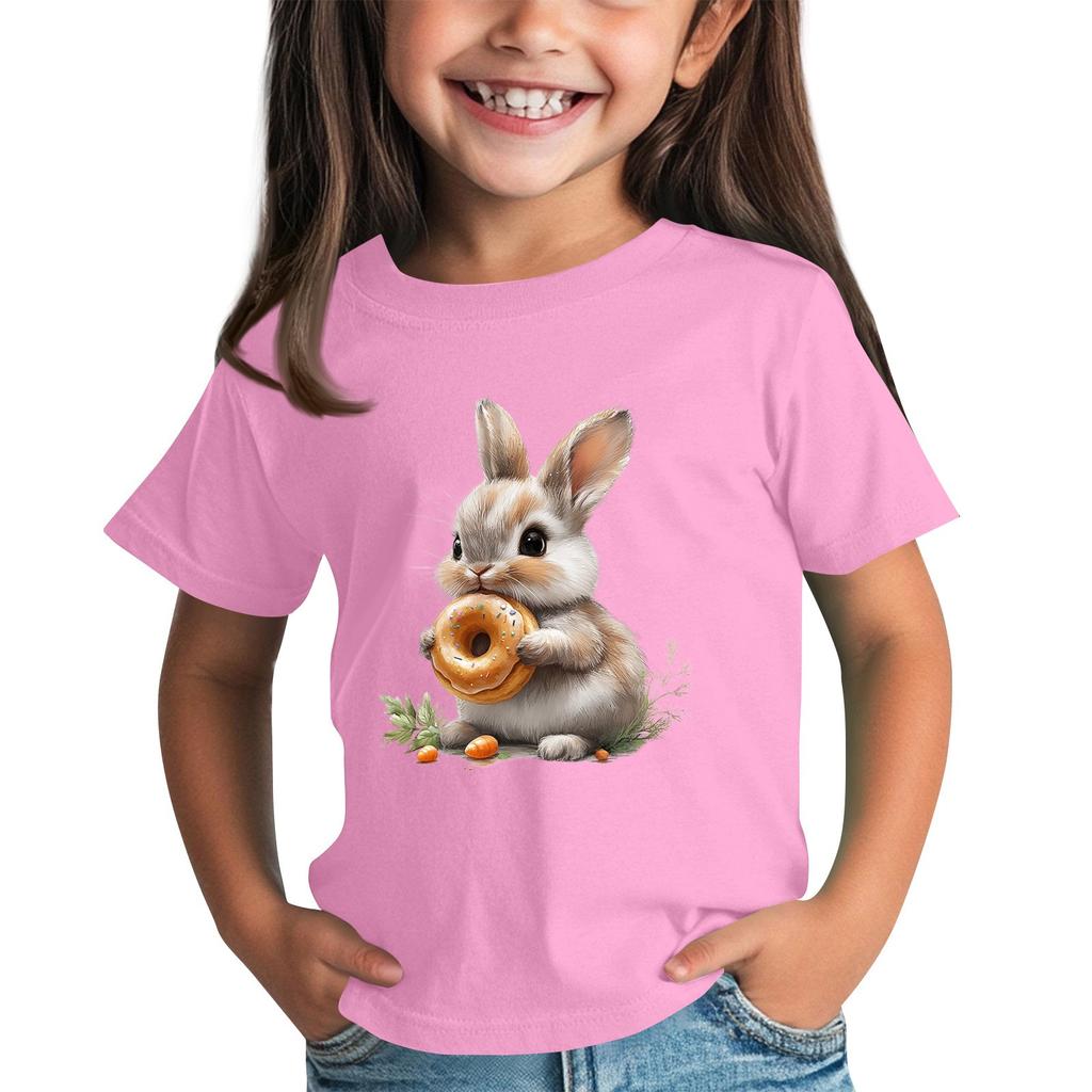 Детская футболка с коротким рукавом и принтом животных, повседневный топ