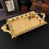 Европейская полая прямоугольная легкая роскошь модная фруктовая тарелка высококачественная фруктовая тарелка KTV бар тарелка для закусок металлические изделия ручной работы