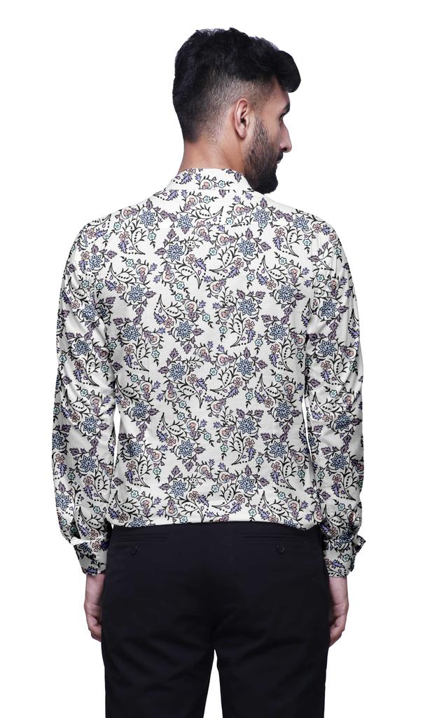 BestMan Mandarin Men CollarA  ShirtsA  Regular Fit Printed Mens Short Kurta