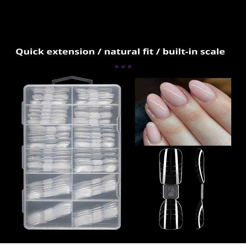 Набор двухсторонних двойных форм 240 шт. для полигеля для ногтей миндалевидной формы, формы для акриловых ногтей в форме гроба, набор форм для наращивания ногтей для DIY маникюра