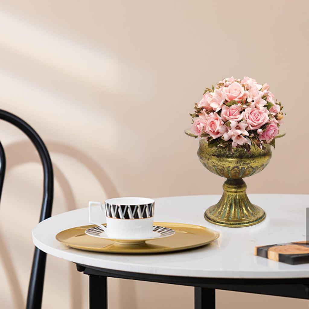 Винтажная металлическая ваза-статуэтка, горшок для растений, ваза для цветов, настольная ваза для сухоцветов, центральное украшение для дома, для свадьбы, вечеринки, офиса.