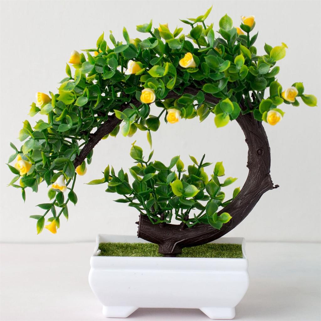 Artificial Plants Bonsai Simulated Tree Potted Plants Fake Flowers Table Potted Ornaments