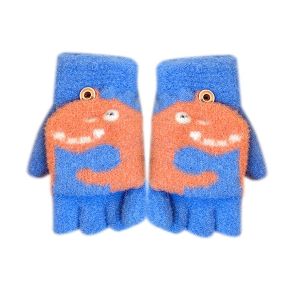 Утолщенные перчатки осень-зима, детские перчатки с мультяшным принтом, теплые варежки для мальчиков и девочек